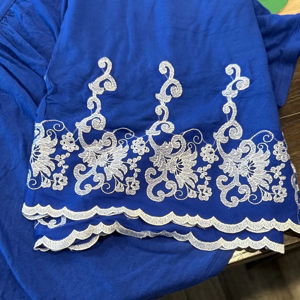 Soma size Large Royal Blue Embroidered pajama set - Picture 4 of 8